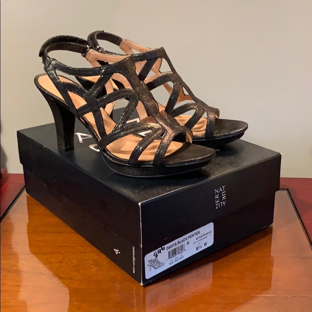 Naturalizer Danya Black/Pewter Dress Sandals